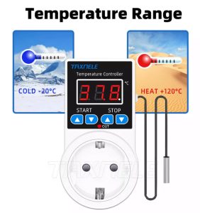 Termostat electronic cu priza cu afisaj digital