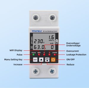 Releu protectie la suparasarcina inteligent smart WIFI 63A