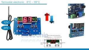termostat electronic cu 2 afisaje incubator clocitoare