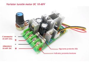 Variator regulator turatie motor ventilator PWM 10-60V 20A