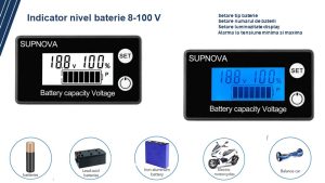 Indicator nivel baterie solar fotovoltaic auto 8-100 V