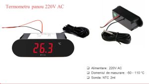 Termometru cu LCD rosu digital panou 220V