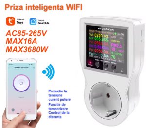 Priza protectie la suprasarcina WIFI smart meter 16A TUYA
