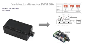 Regulator variator turatie motor carcasa HHO RC PWM 10-50V 30A