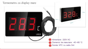 Termometru digital cu display mare 220V