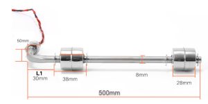 Senzor nivel plutitor apa lichid ulei ars 500mm in forma L