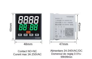 Releu temporizator cu doua contacte 220V 24VDC